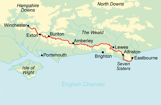 South Downs Way Trail Running map